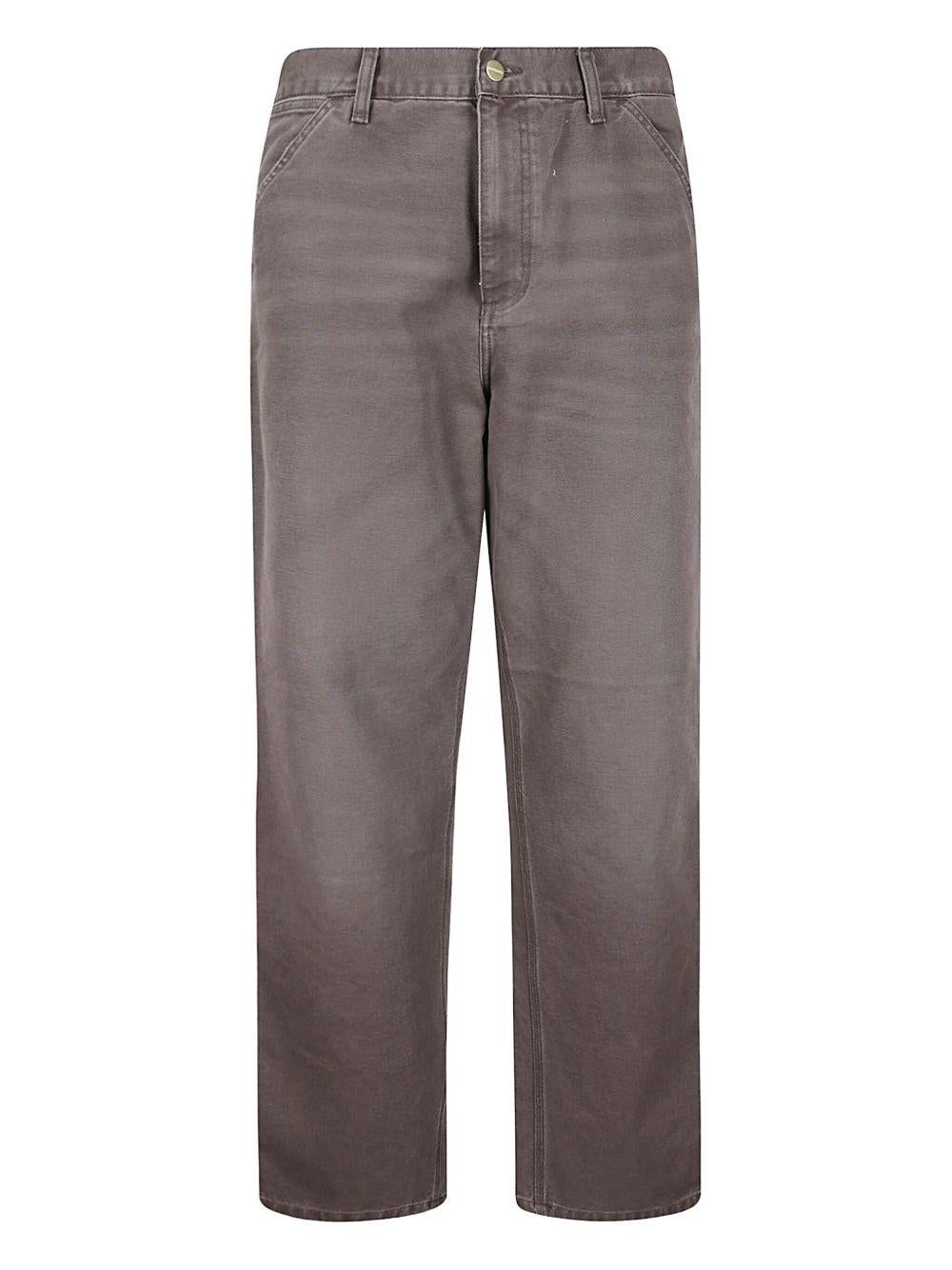 CARHARTT WIP Pantaloni grigi con applicazione logo 