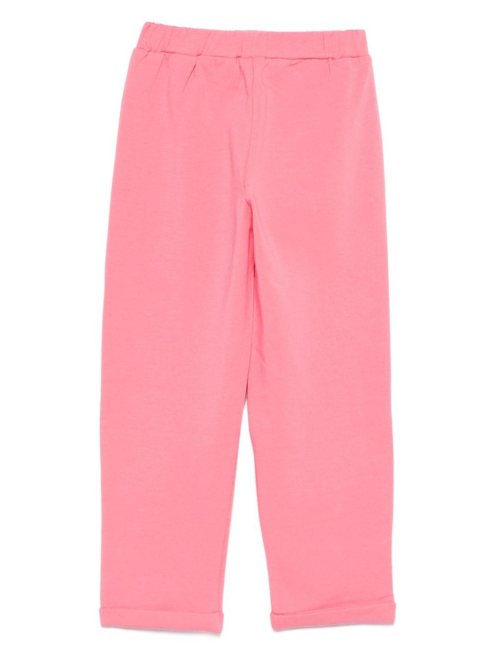 LIUJO Pantaloni sportivi rosa in cotone elasticizzato 