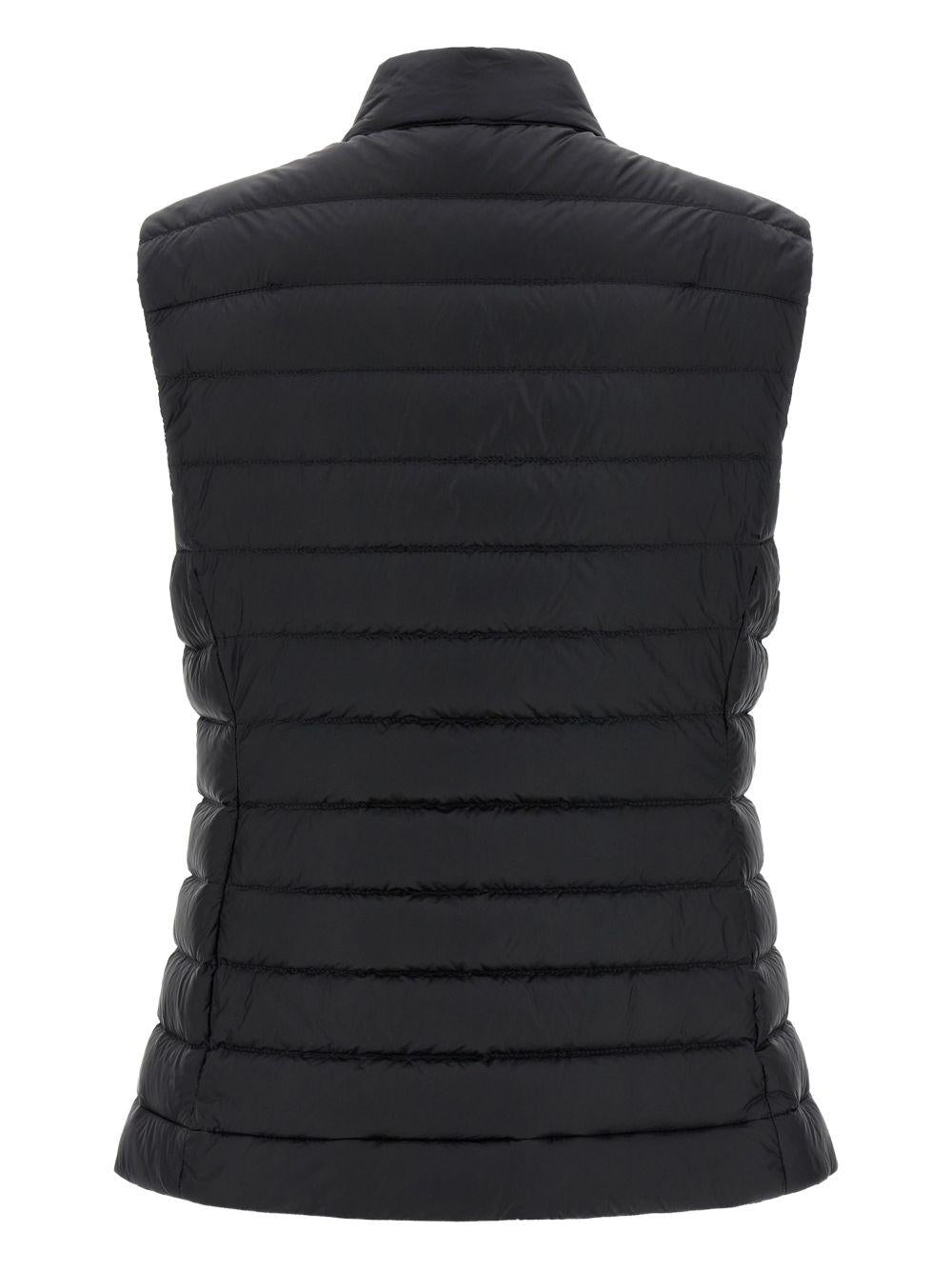 MONCLER Gilet trapuntato nero con zip 