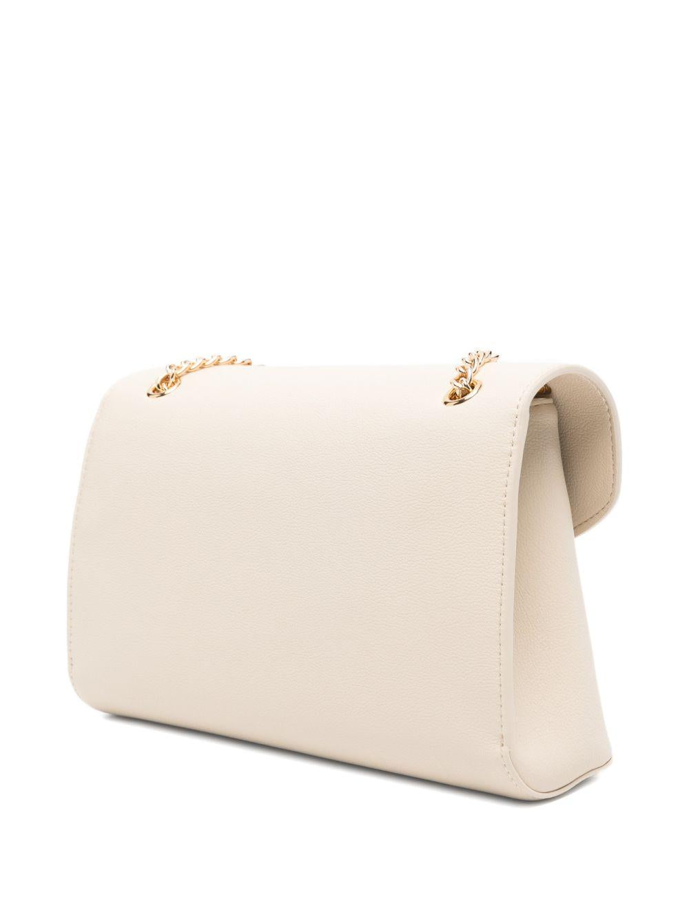 LOVE MOSCHINO Borsa avorio in ecopelle con chiusura a cuore 