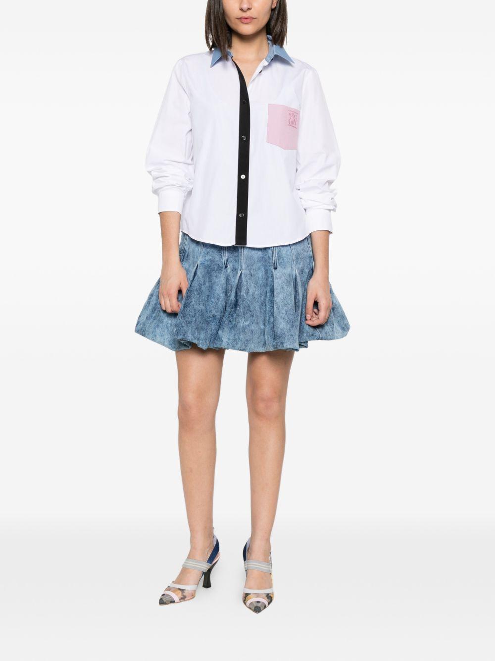 MARNI Camicia bianca con colletto azzurro 