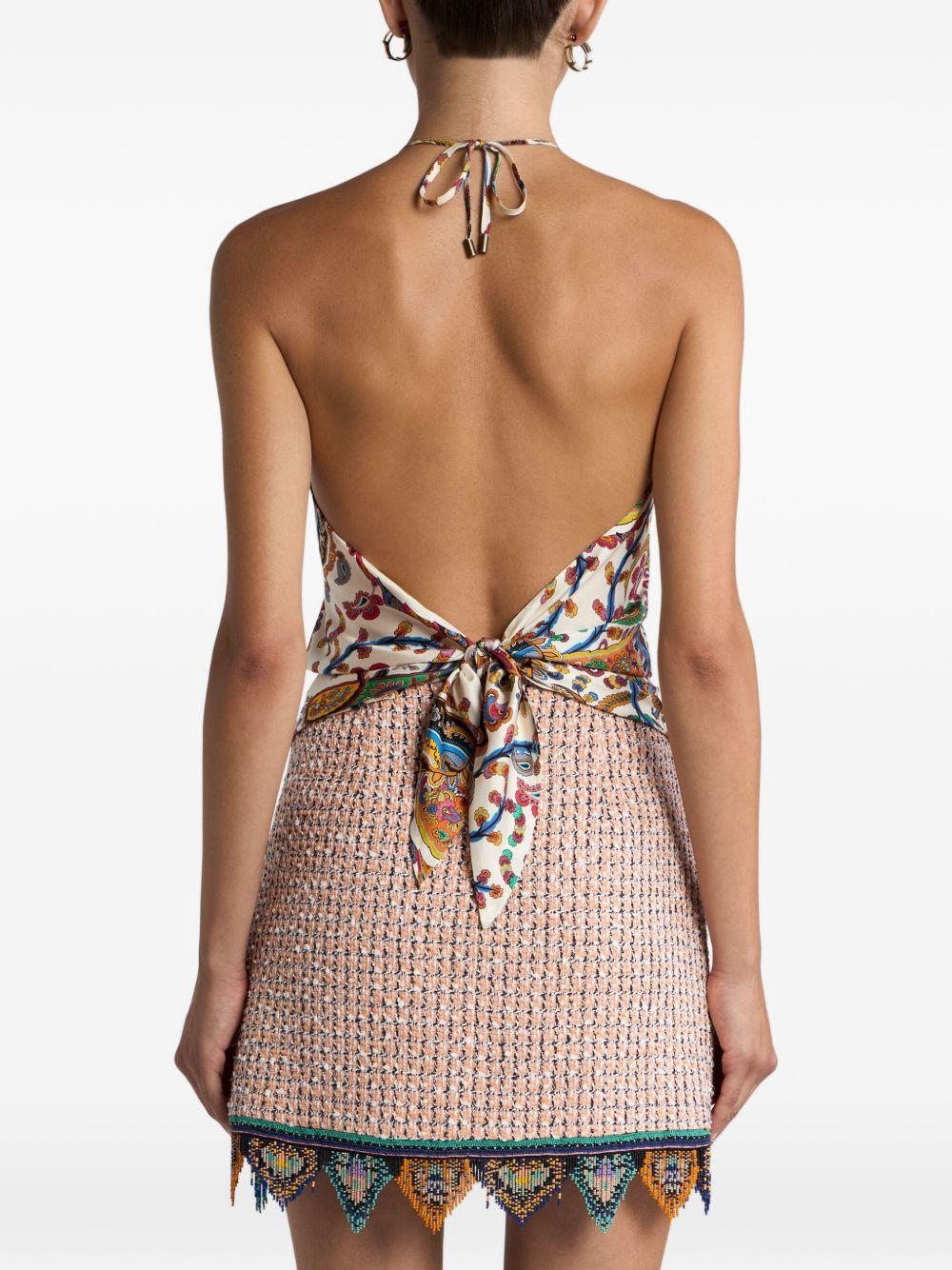 ETRO Top in seta multicolore con stampa paisley 