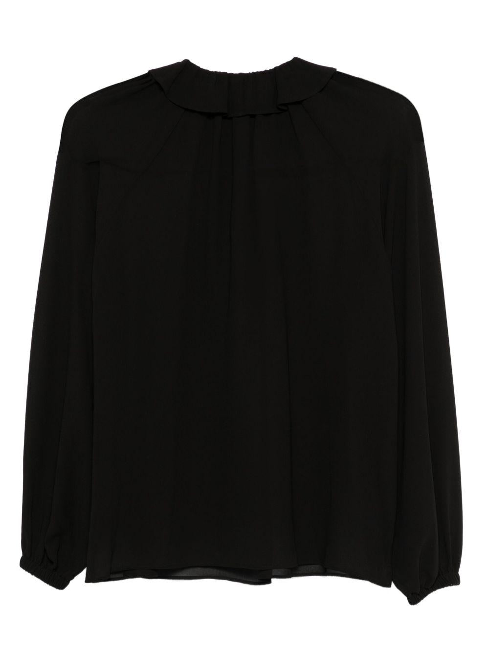 MICHAEL KORS Blusa nera con collo a volant 