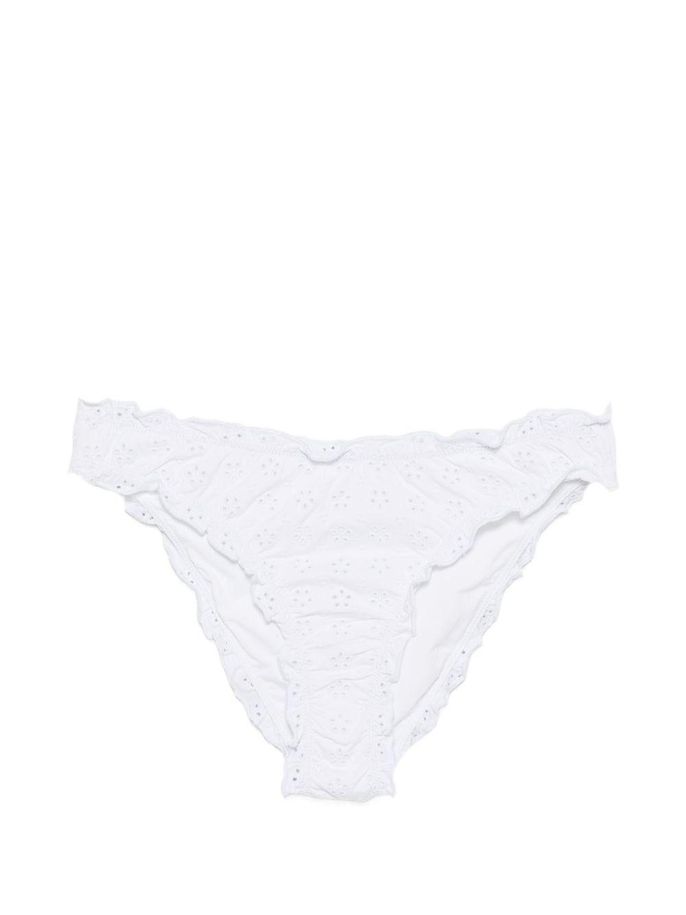 POLO RALPH LAUREN Slip costume arricciato in sangallo bianco 