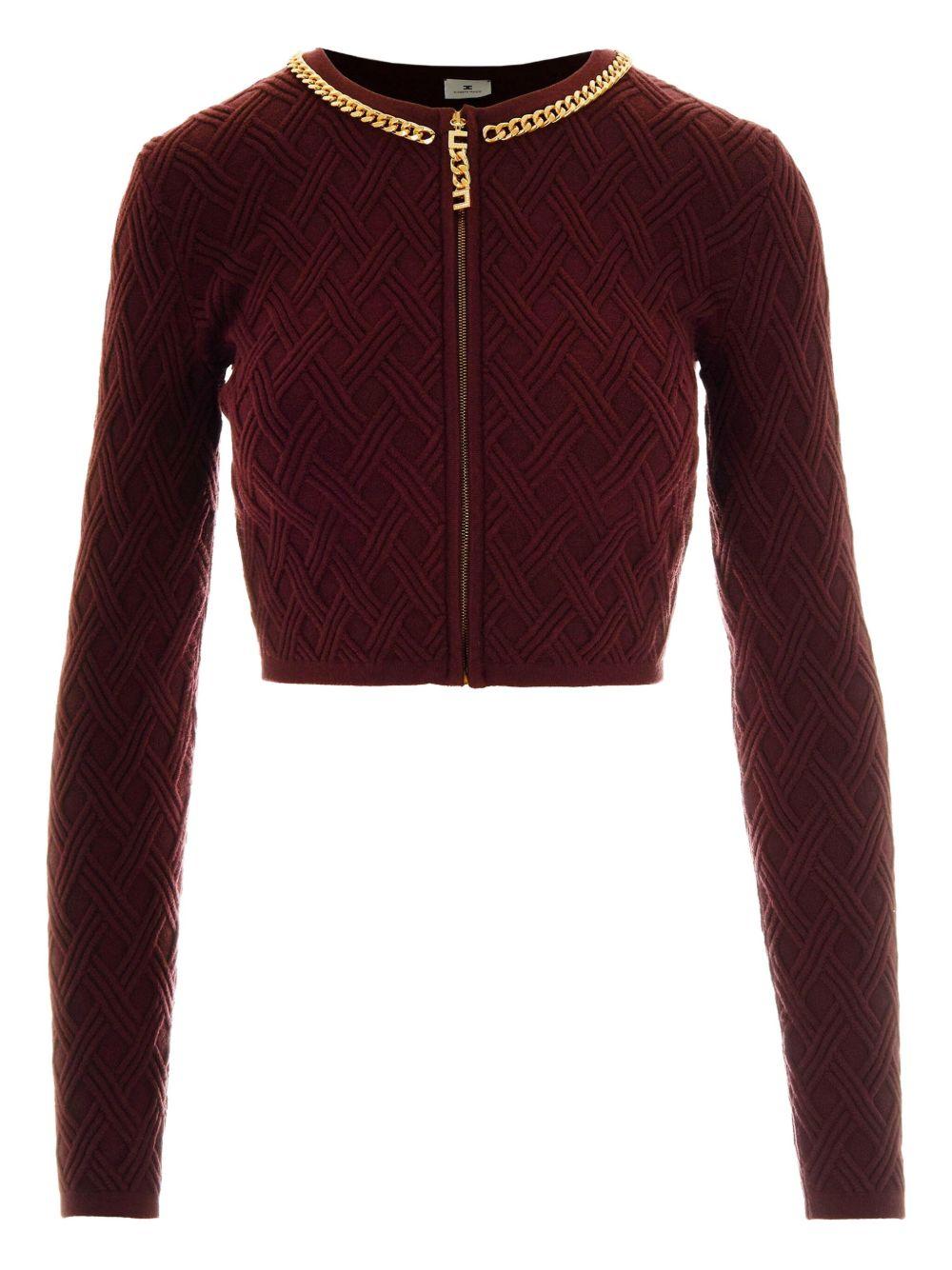 ELISABETTA FRANCHI Top corto bordeaux 