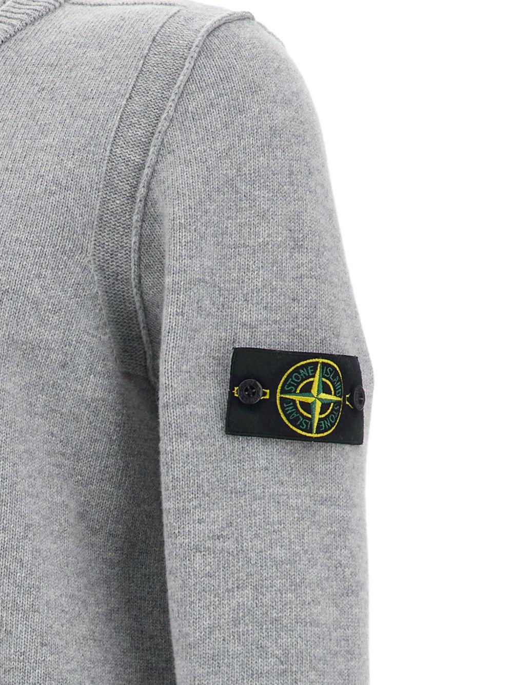 STONE ISLAND Maglia girocollo con patch logo<BR/> 
