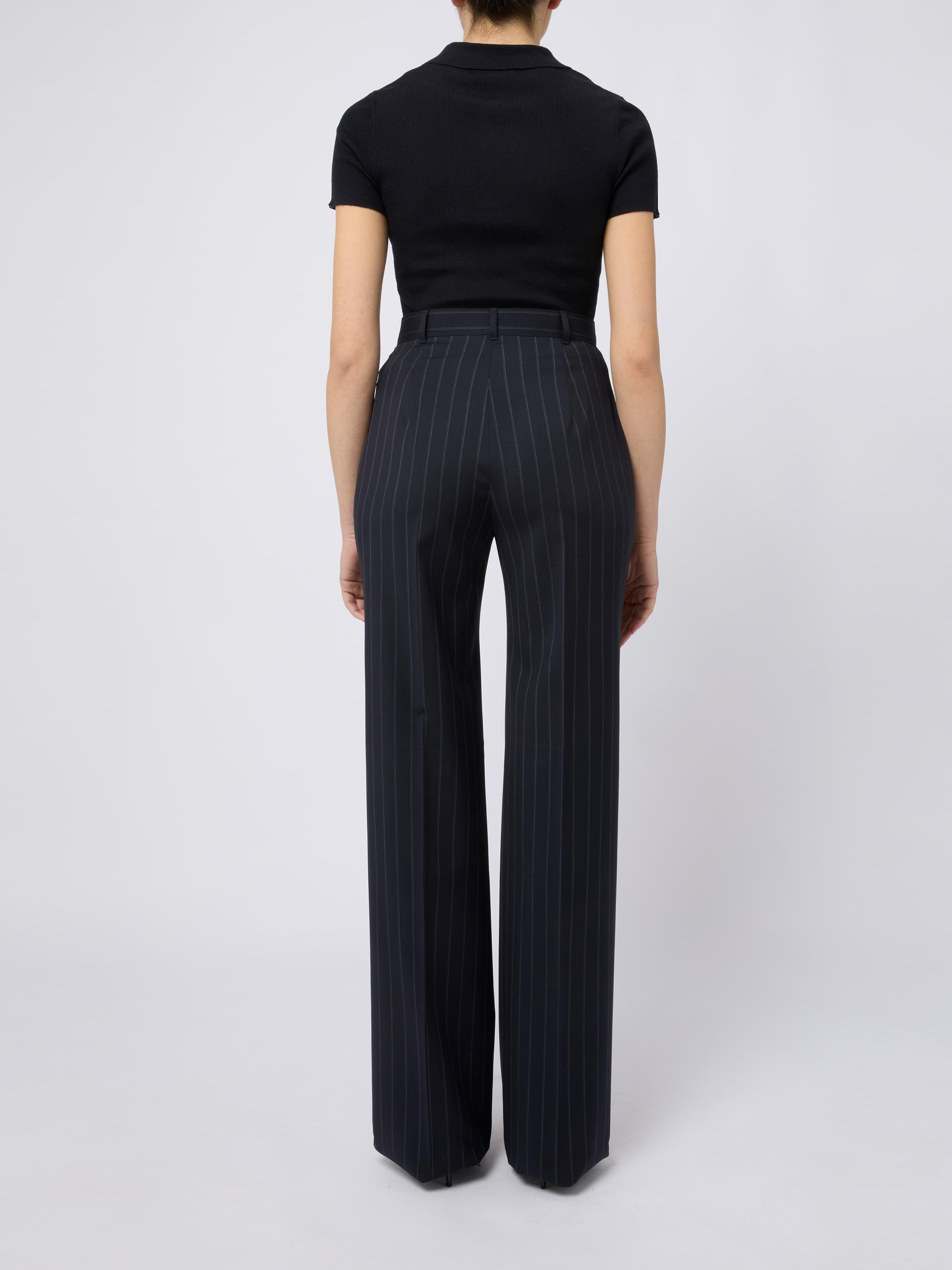 MAX MARA STUDIO Pantaloni Enfasi gessati blu 