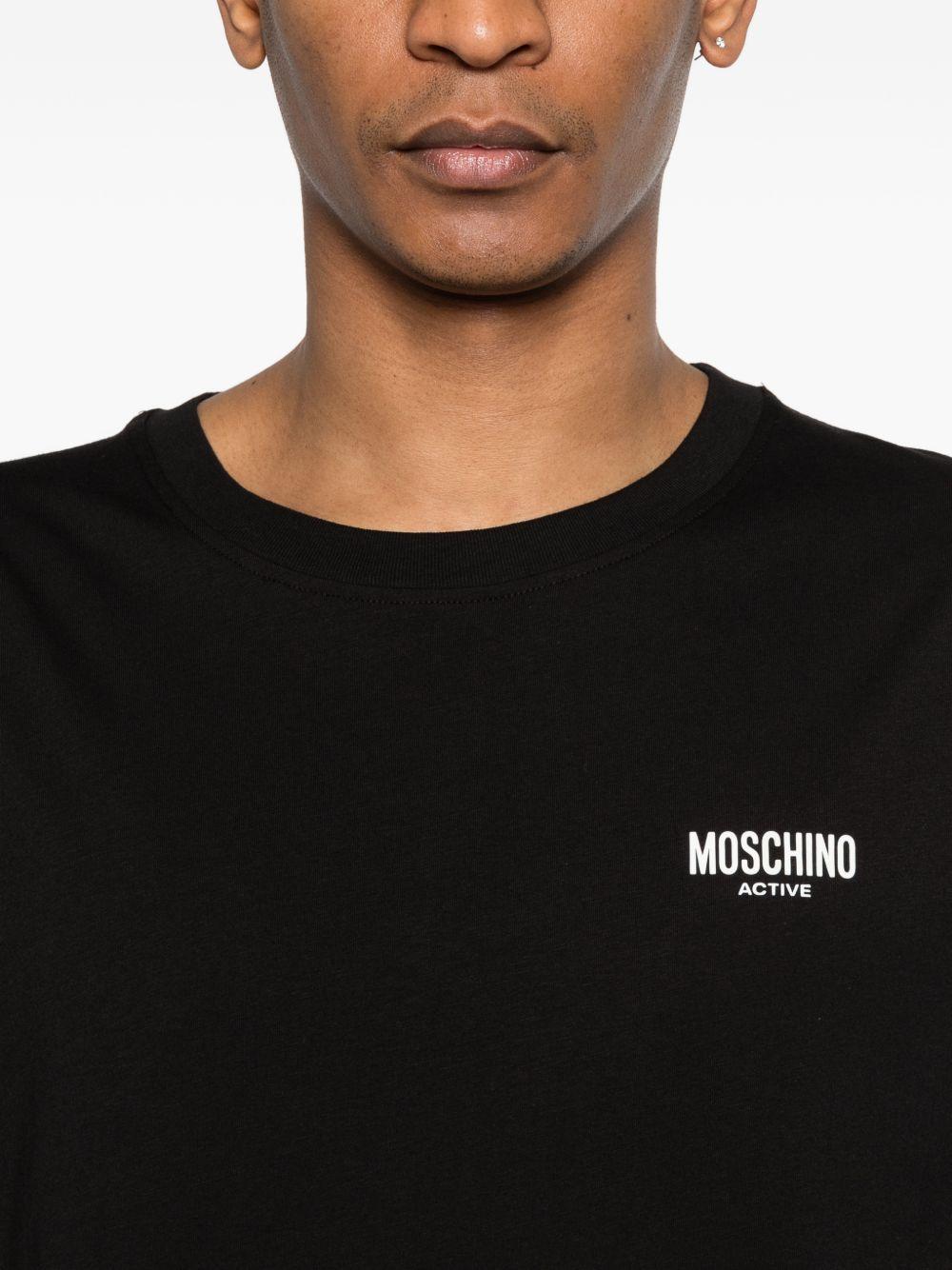 MOSCHINO UNDERWEAR T-shirt nera con logo e design grafico 