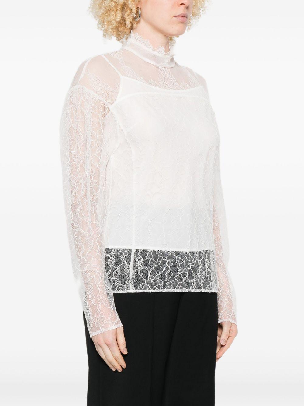 TWINSET Blusa bianca in pizzo 