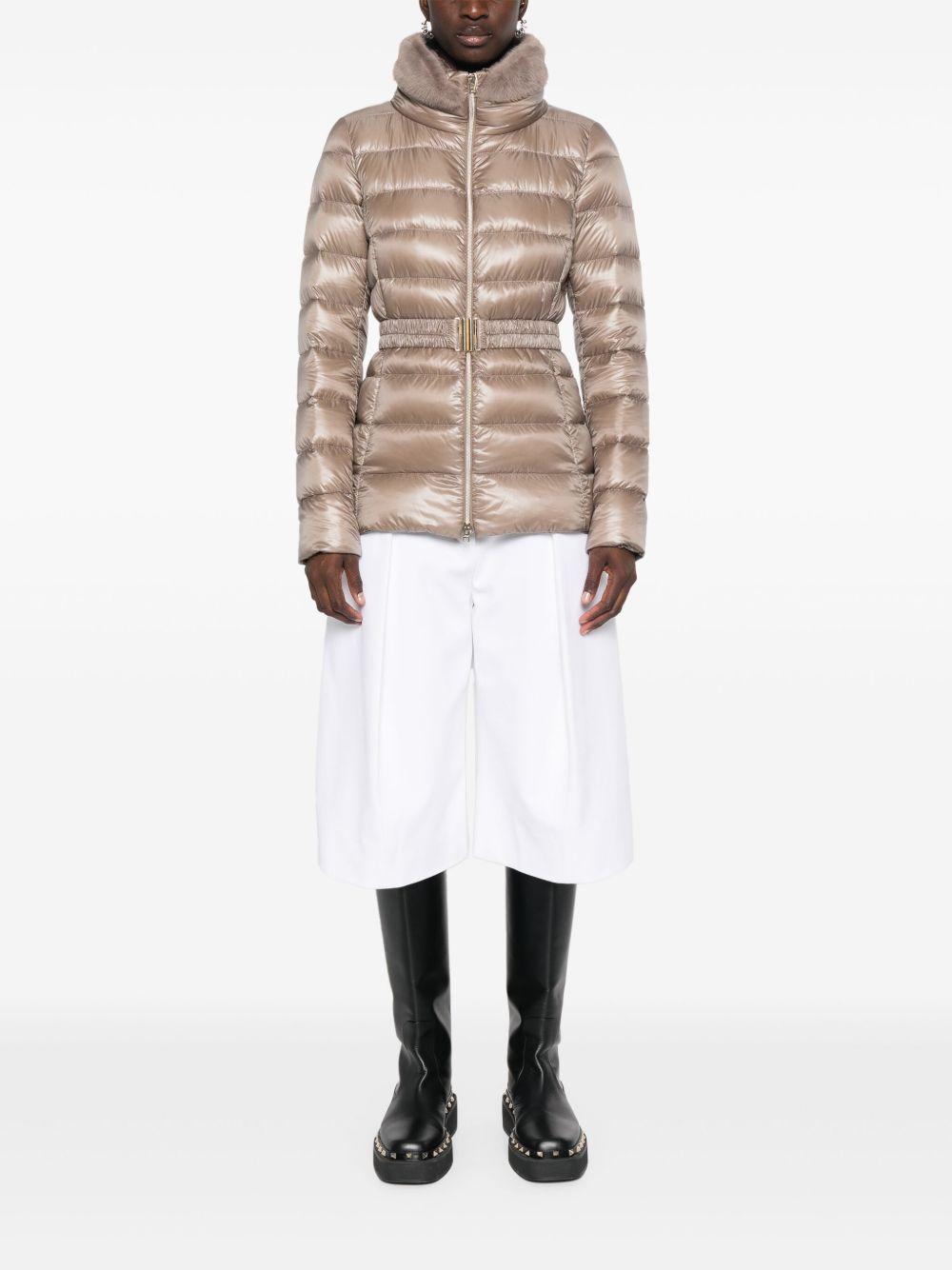 HERNO Piumino 'Claudia' beige con cintura 