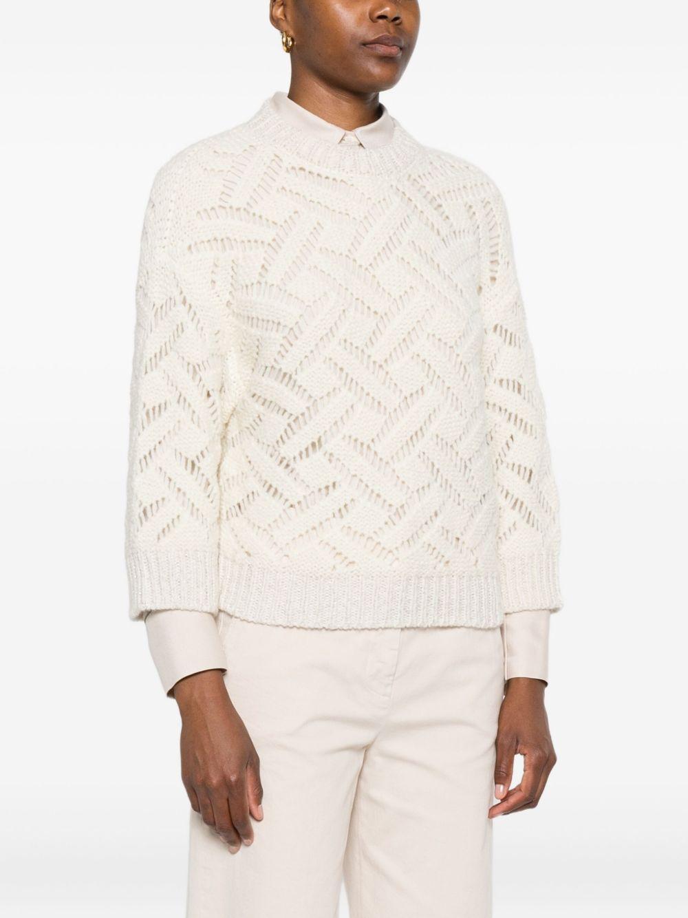 PESERICO Maglia girocollo traforata 