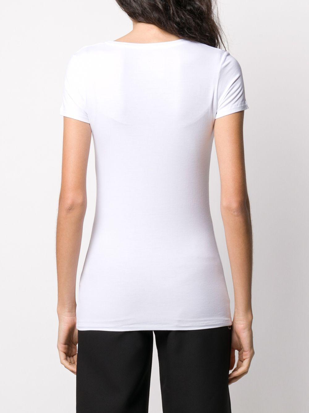 MAJESTIC FILATURES T-shirt a maniche corte con scollo a V bianco 