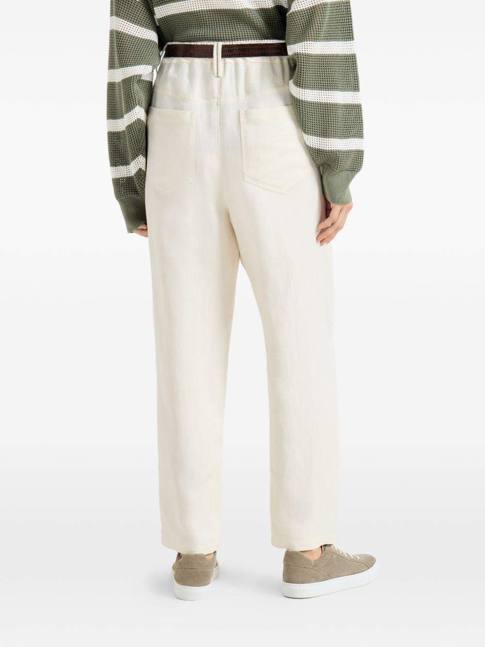 BRUNELLO CUCINELLI Pantaloni carrot in misto lino 