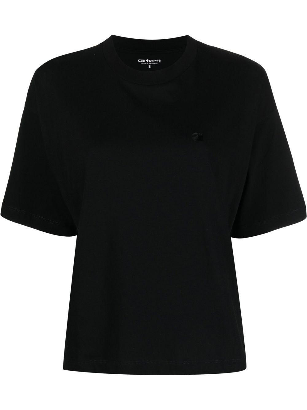 CARHARTT WIP T-shirt girocollo in cotone nera a maniche corte 