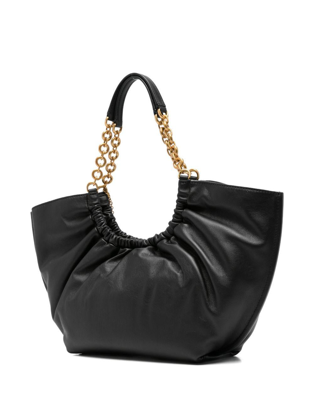 MICHAEL KORS Borsa hobo in pelle nera con charm MK 