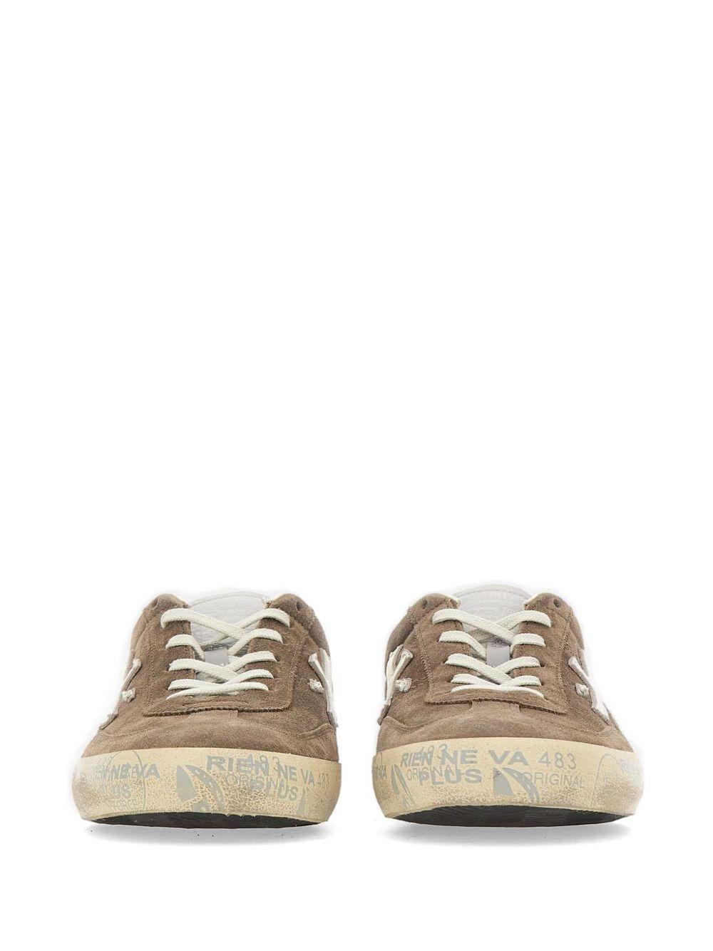 PREMIATA Sneakers David in camoscio marrone con logo 