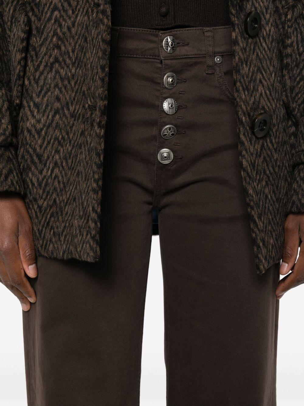DONDUP Jeans marrone con chiusura a cinque bottoni 