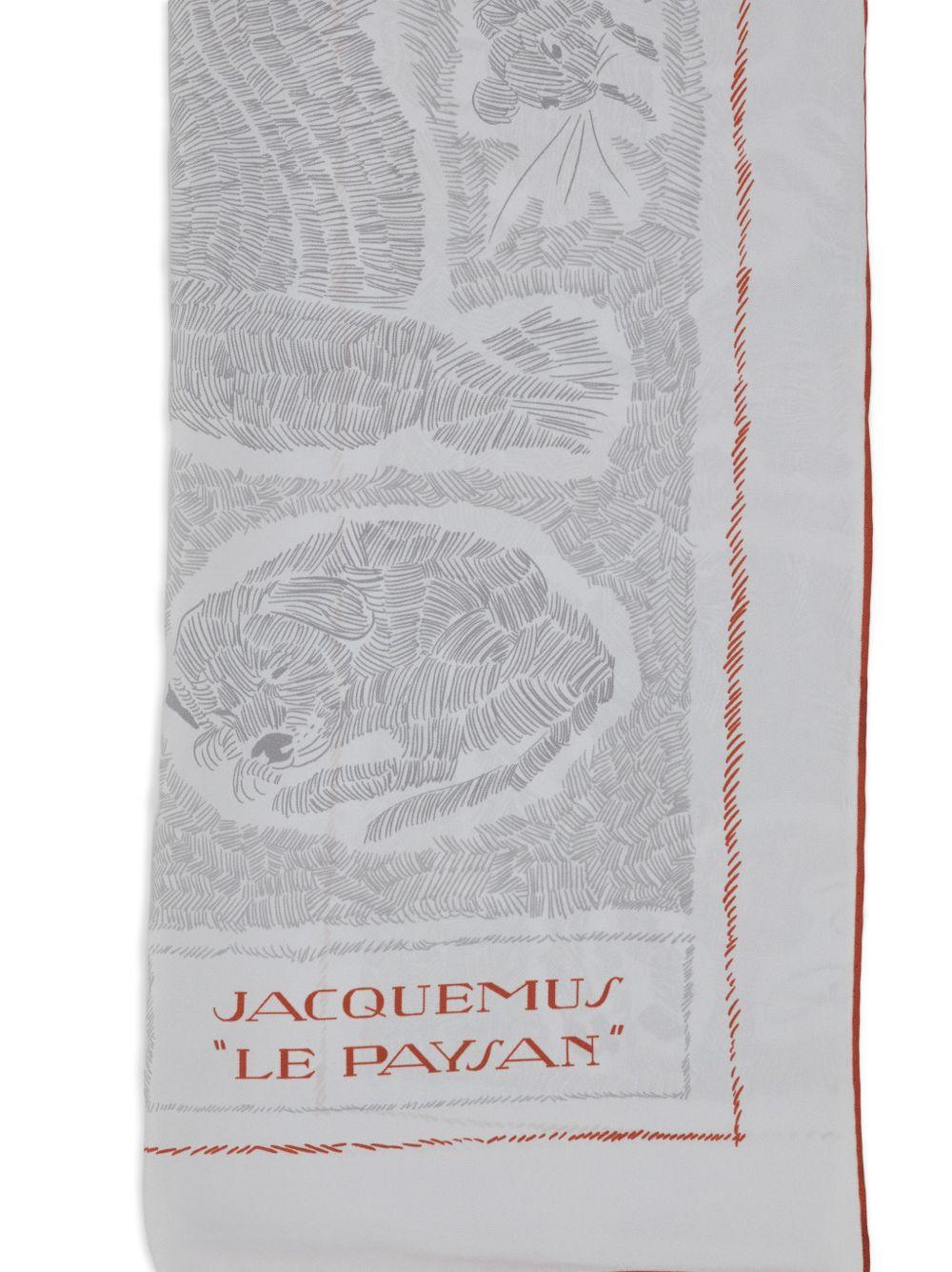 JACQUEMUS Foulard Le Paysan in seta grigio 