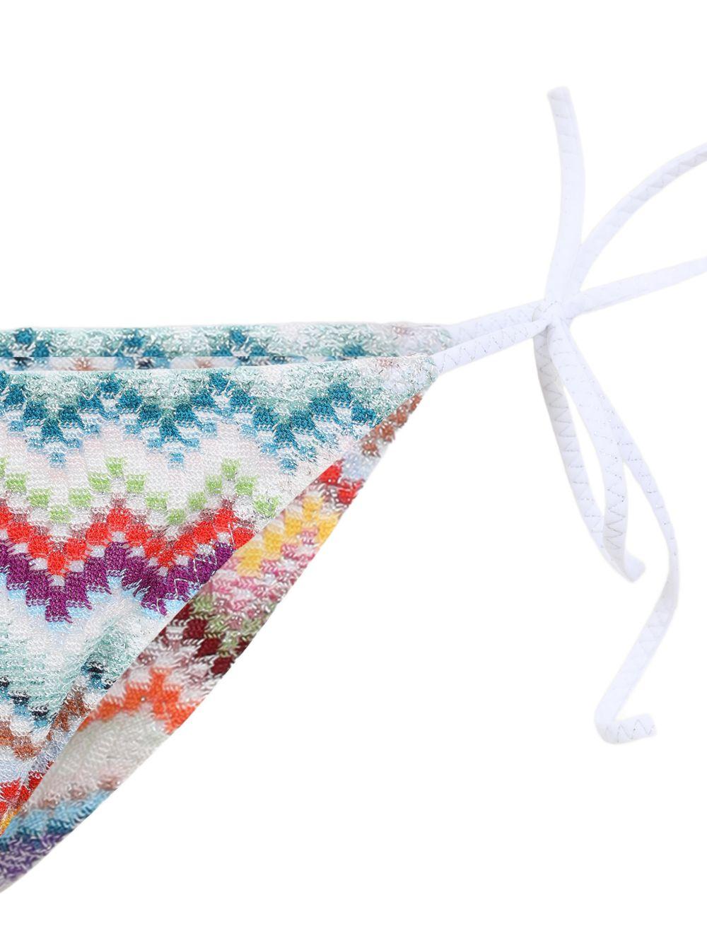 MISSONI Bikini bianco e multicolore con motivo chevron 