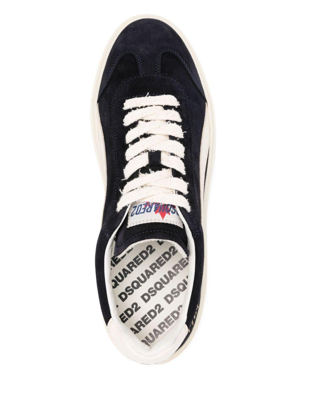 DSQUARED2 Sneakers in pelle di vitello nera e bianca 