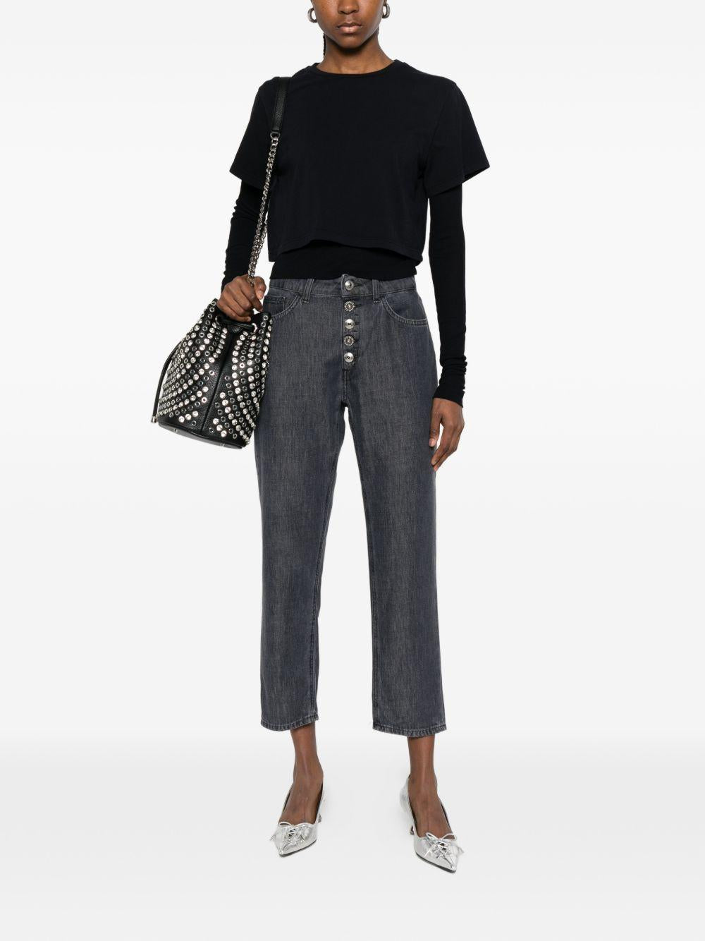 DONDUP Jeans Koons grigi con bottoni 