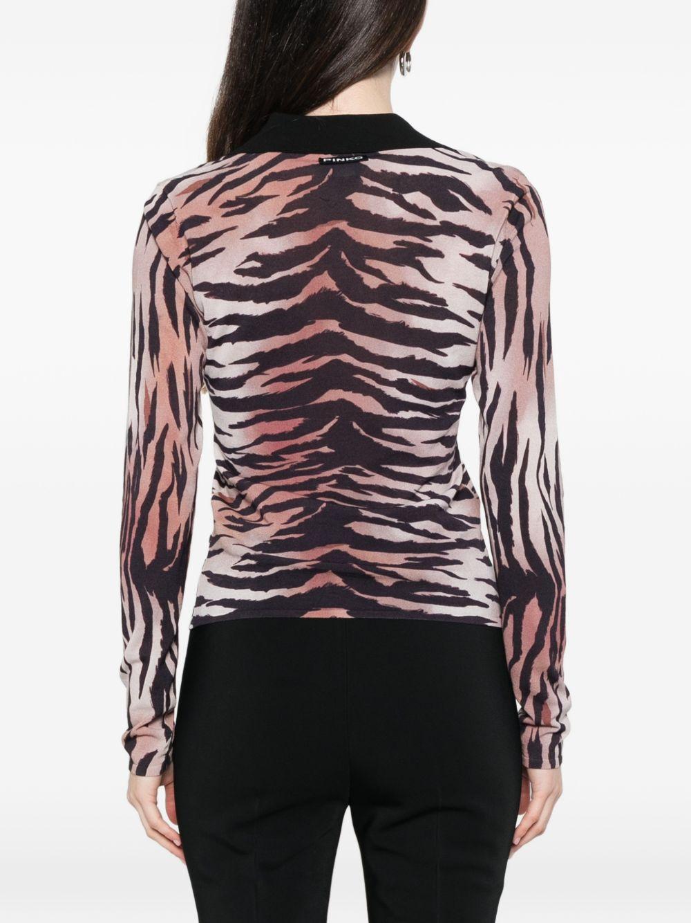 PINKO Camicia Erosione con stampa zebrata 