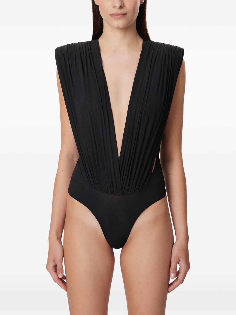 AMAZUIN Body nero Nikita Deep Black con scollo a V 