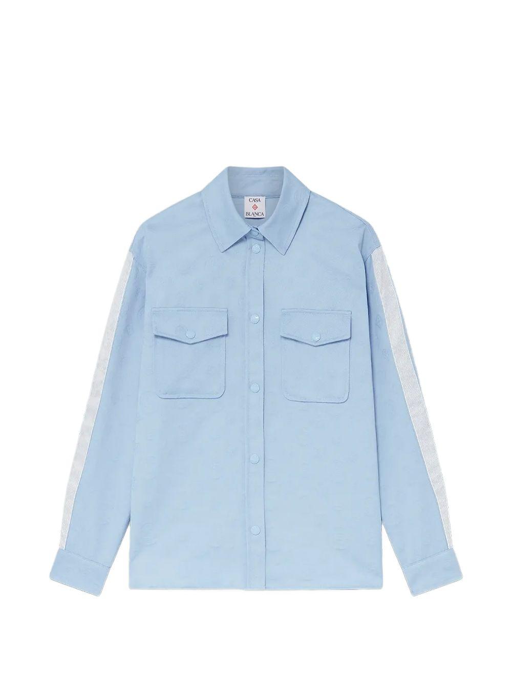 CASABLANCA Camicia con  in cotone azzurro 