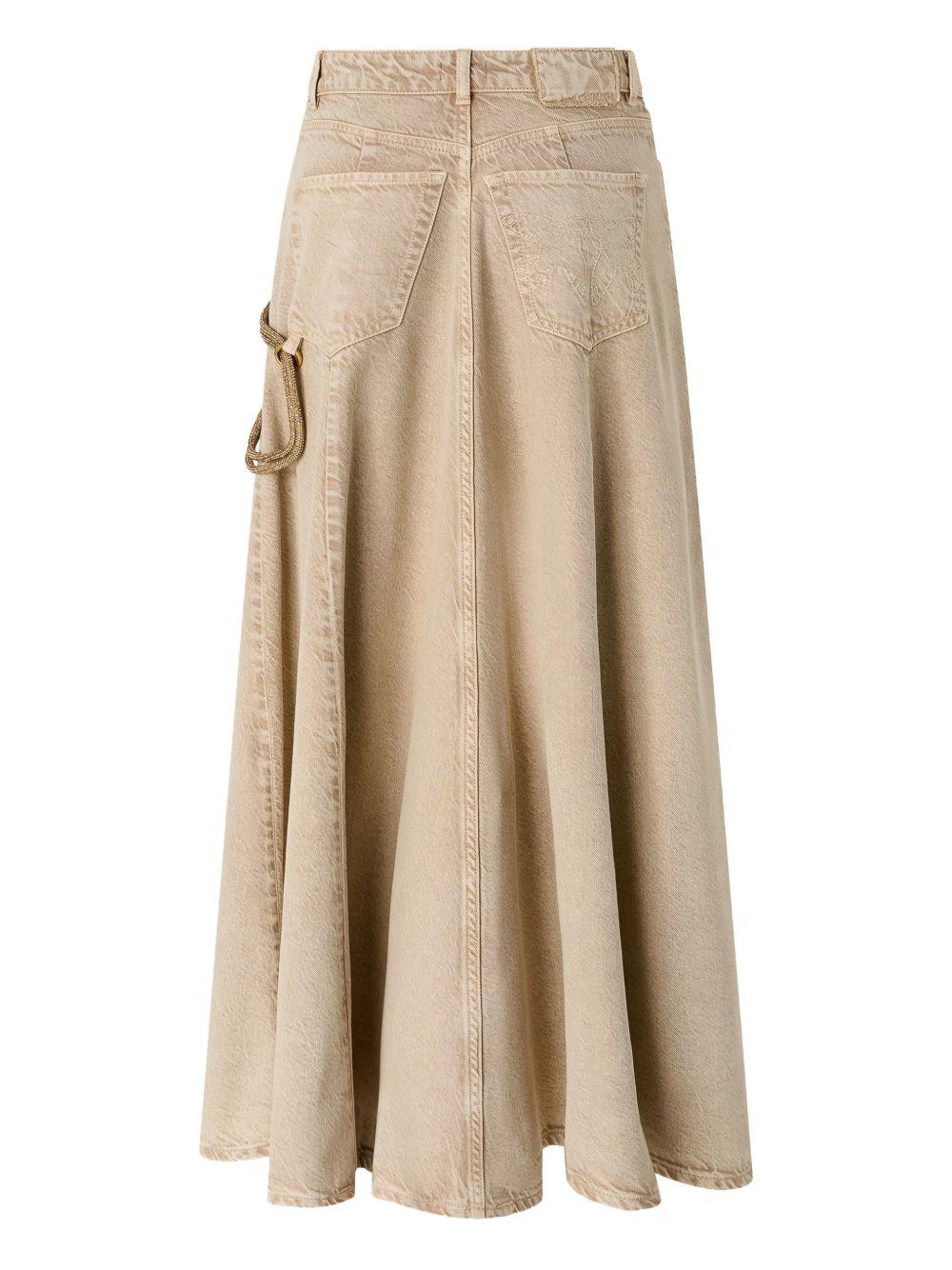PINKO Gonna lunga Hurghada in cotone beige 