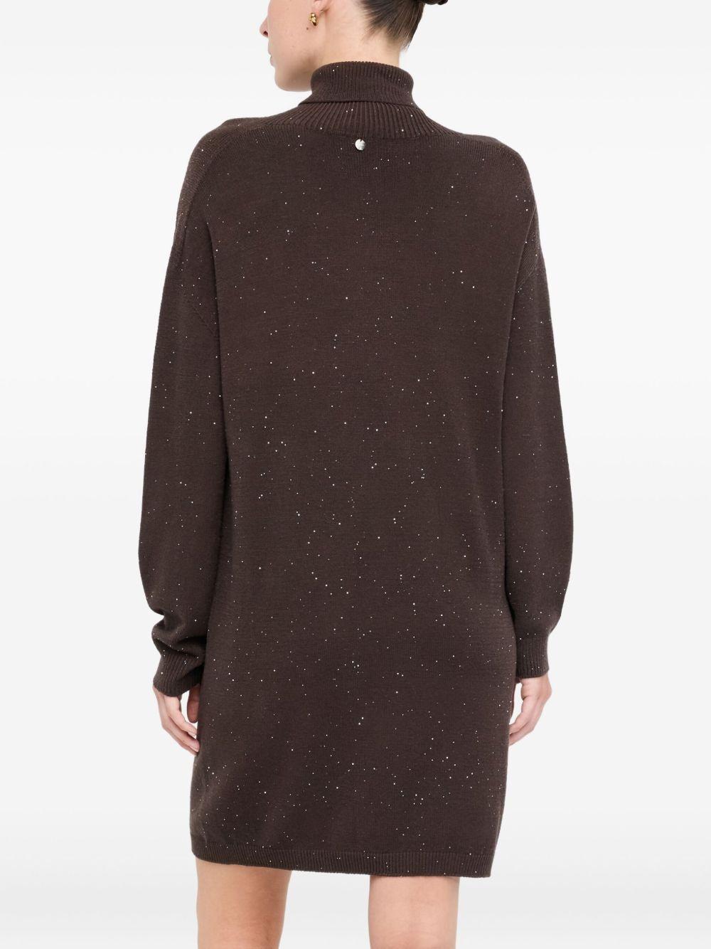 LIUJO Abito marrone con collo alto 