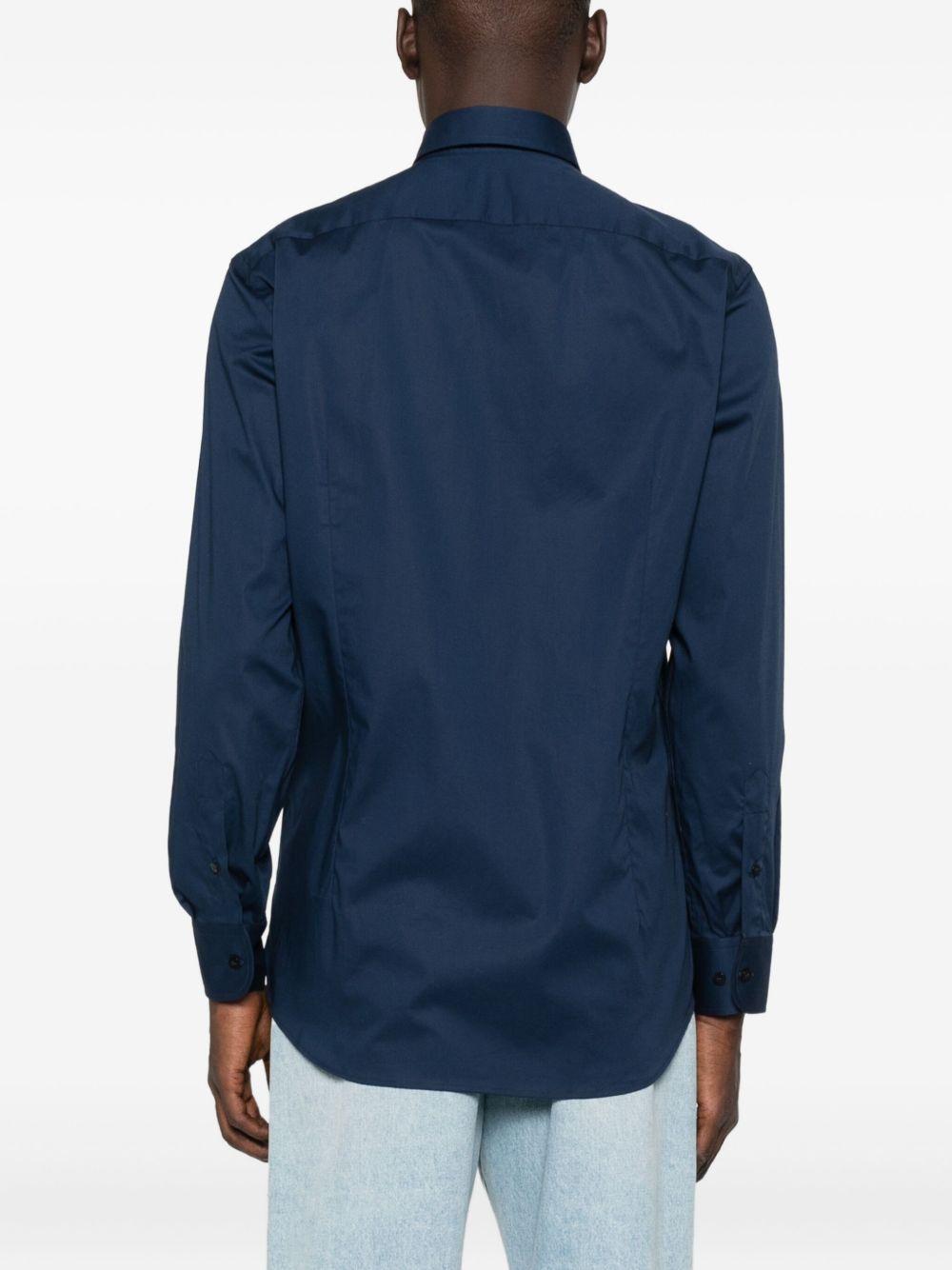 ETRO Camicia in cotone elasticizzato blu 