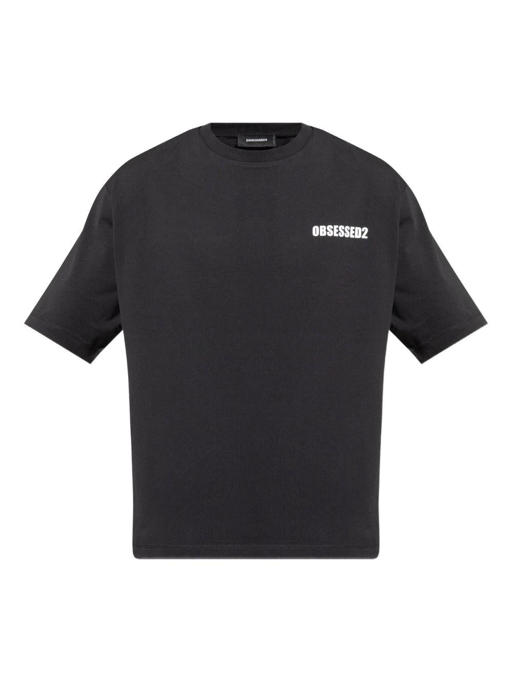 DSQUARED2 T-shirt nera con stampa 