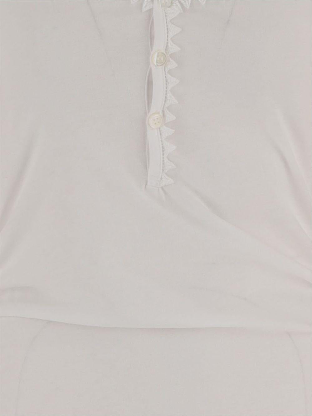 JACQUEMUS Top Clavela in cotone bianco con mezza abbottonatura 