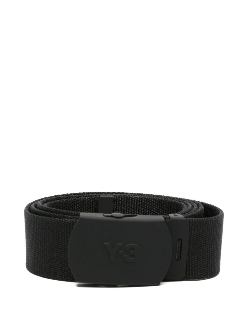 Y3 Cintura Classic Logo in fettuccia jacquard con fibbia metallica 