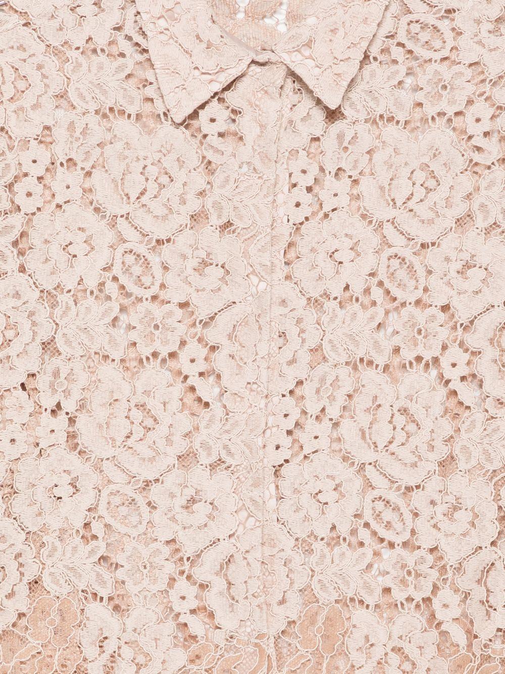 D EXTERIOR Camicia Conc con ricami in pizzo beige chiaro 