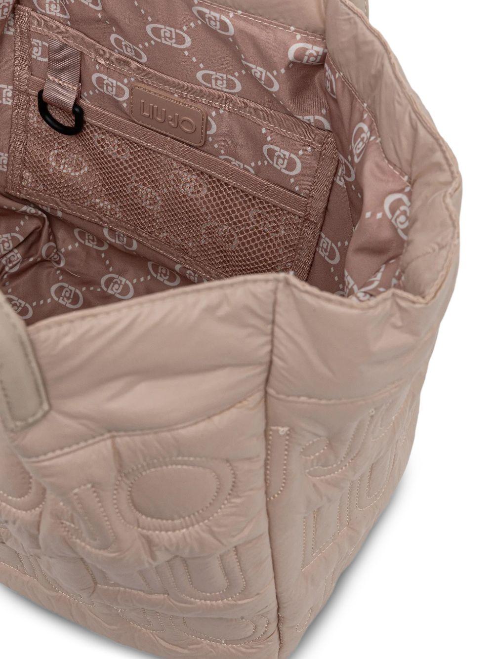 LIUJO Borsa shopping beige trapuntata 