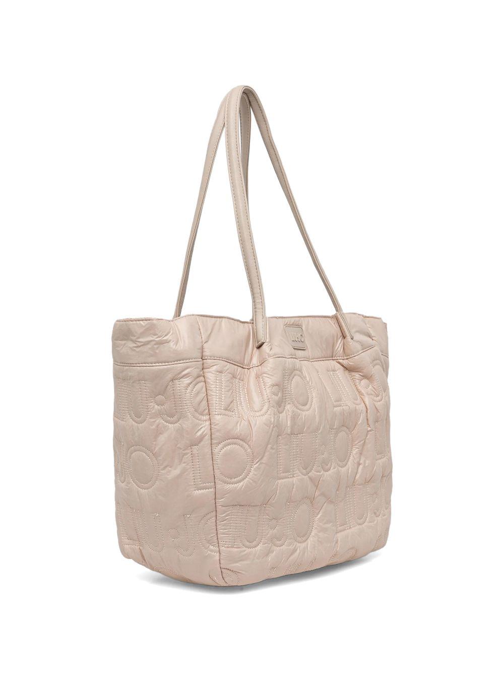 LIUJO Borsa shopping beige trapuntata 
