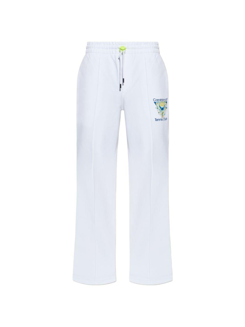 CASABLANCA Pantaloni tuta in cotone bianco 