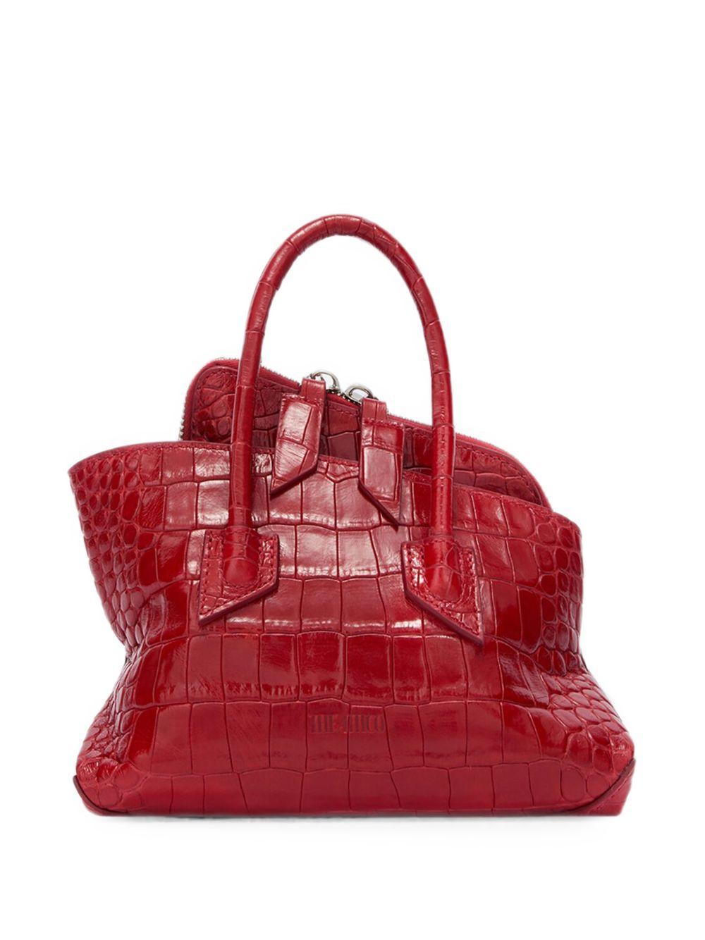 THE ATTICO Borsa a spalla La Passeggiata Mini rossa in pelle effetto cocco 