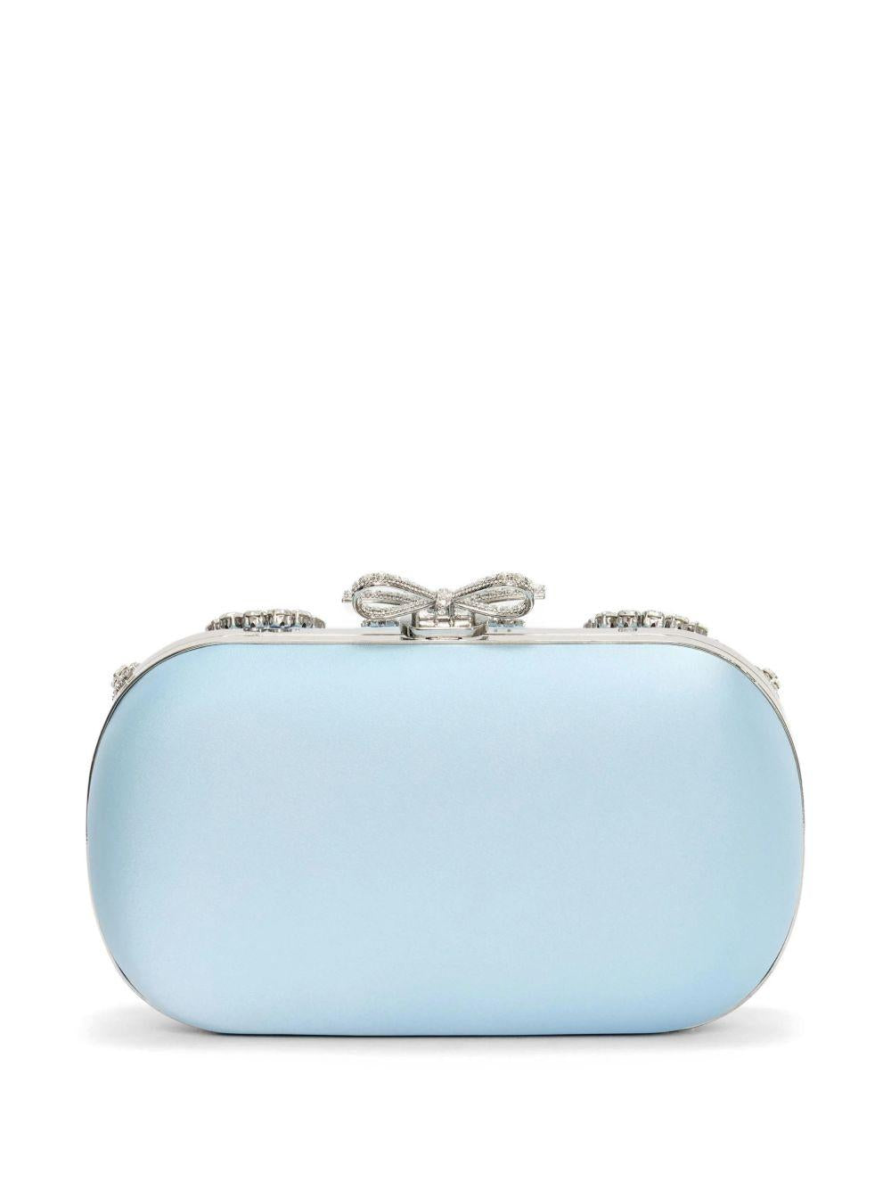 SELF PORTRAIT Pochette celeste rigida con gioielli argento 