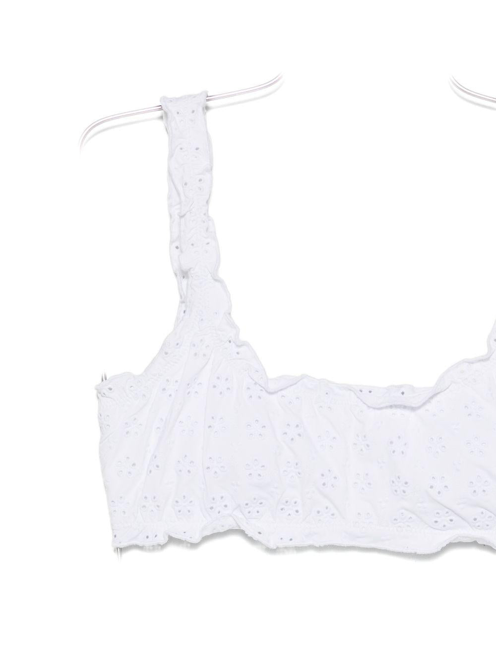 POLO RALPH LAUREN Top bikini in San Gallo bianco 
