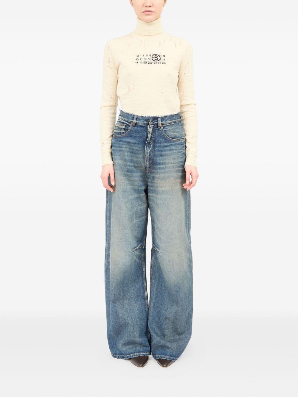 MM6 MAISON MARGIELA Jeans wide leg con dettagli sfilacciati 