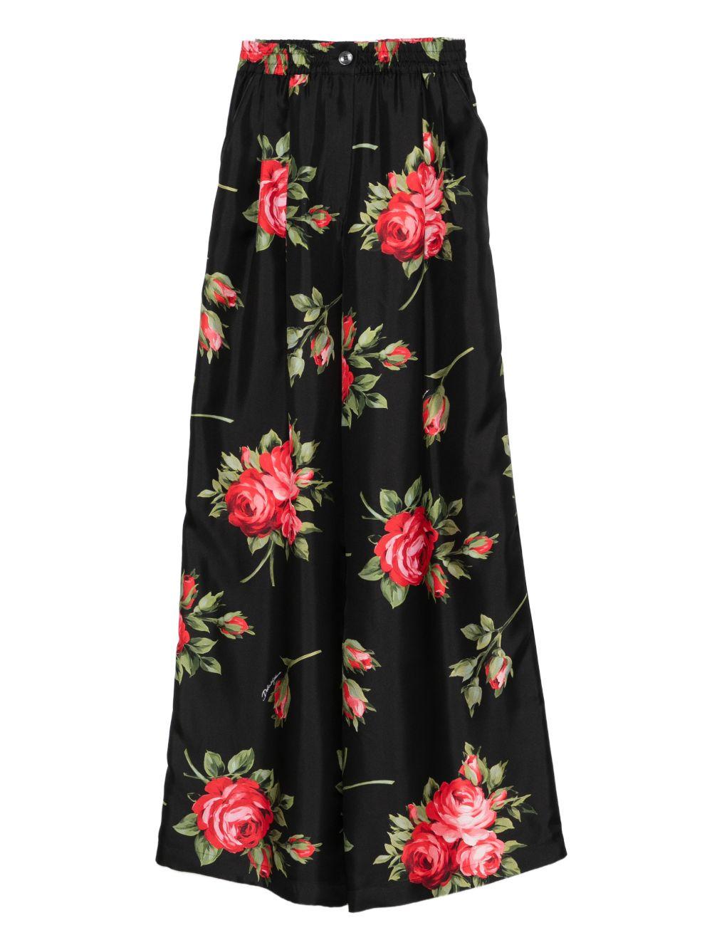 DOLCE e GABBANA Pantaloni ampi in seta 