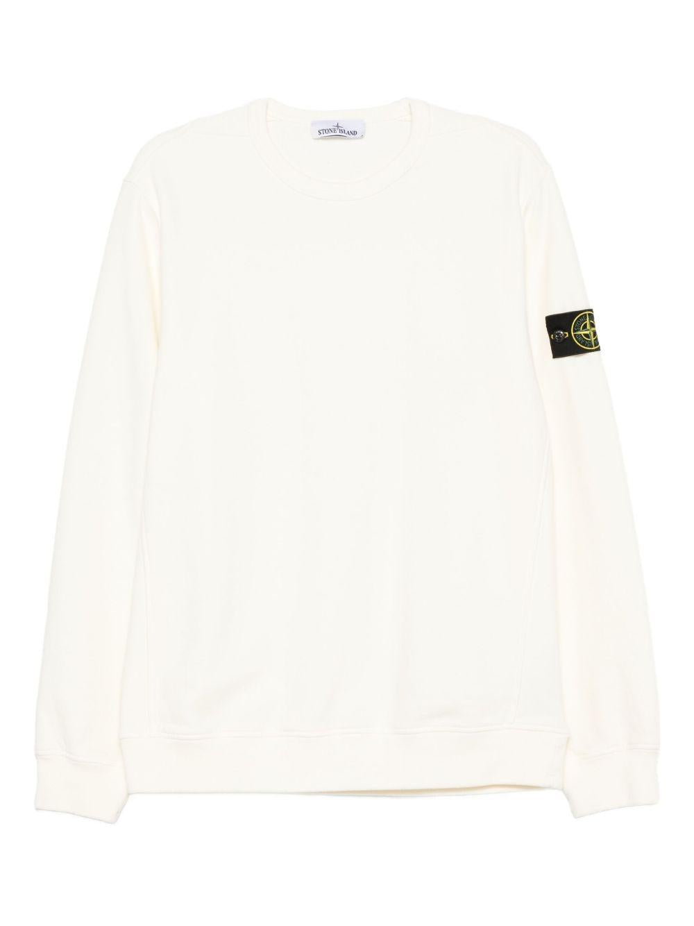 STONE ISLAND Felpa girocollo con patch logo<BR/> 