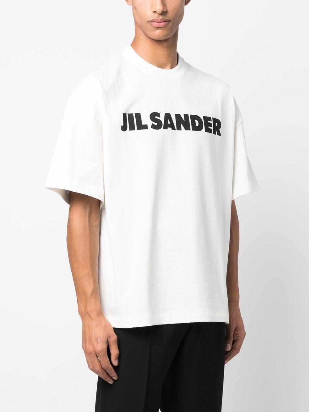 JIL SANDER T-shirt in cotone con stampa logo frontale 