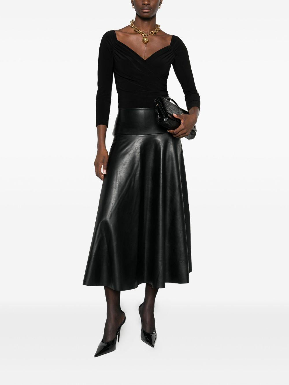 NORMA KAMALI Body drappeggiato nero 