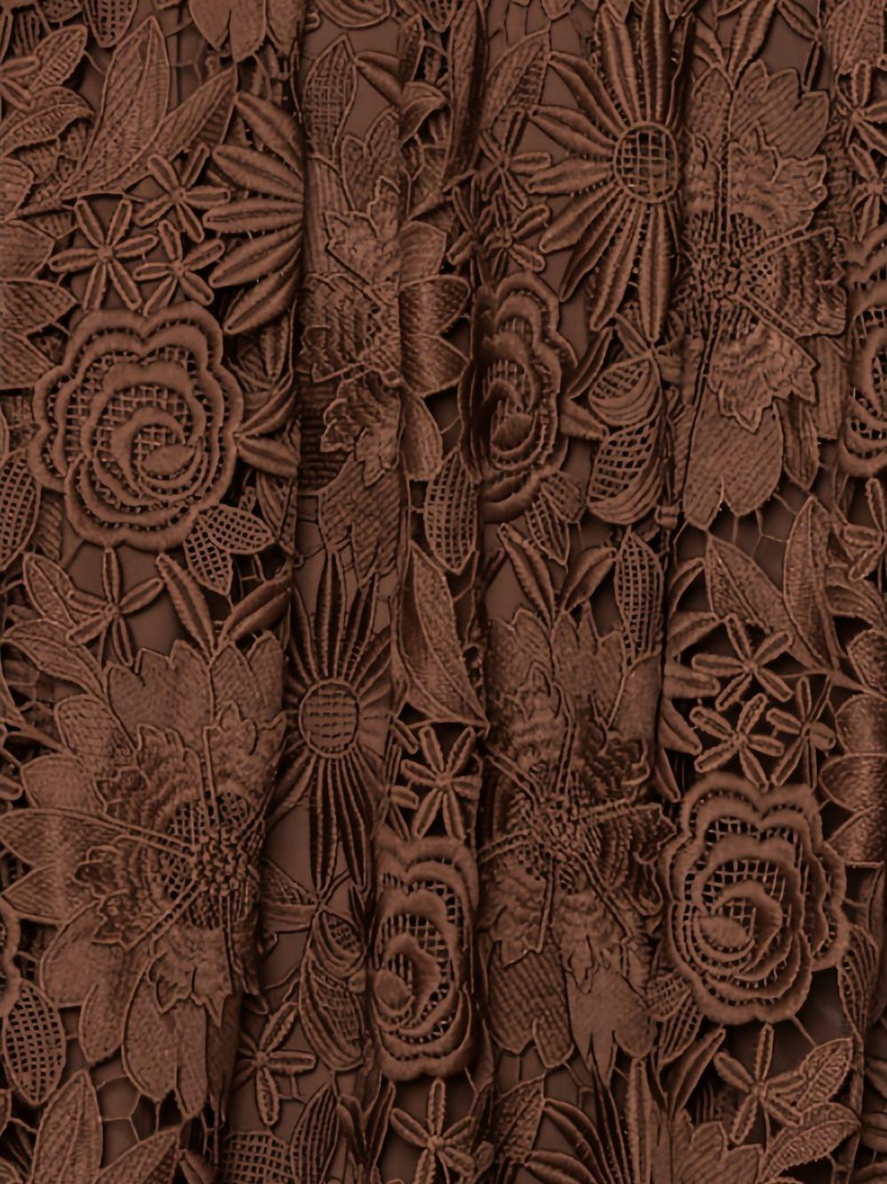 ROTATE Gonna midi marrone con pizzo floreale 