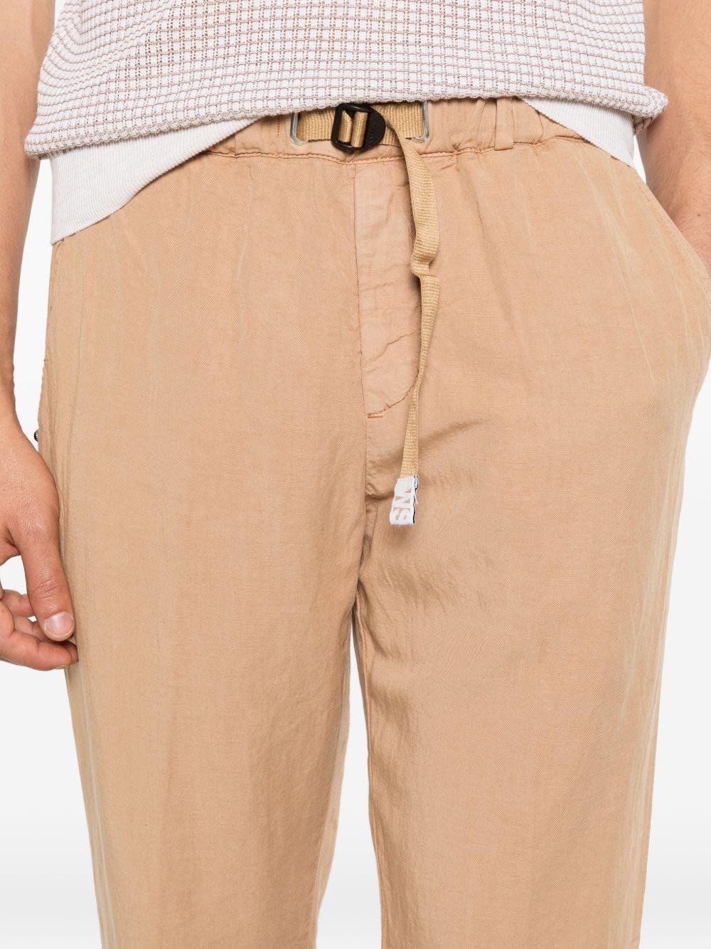 WHITE SAND Pantaloni in misto lino beige con cintura 