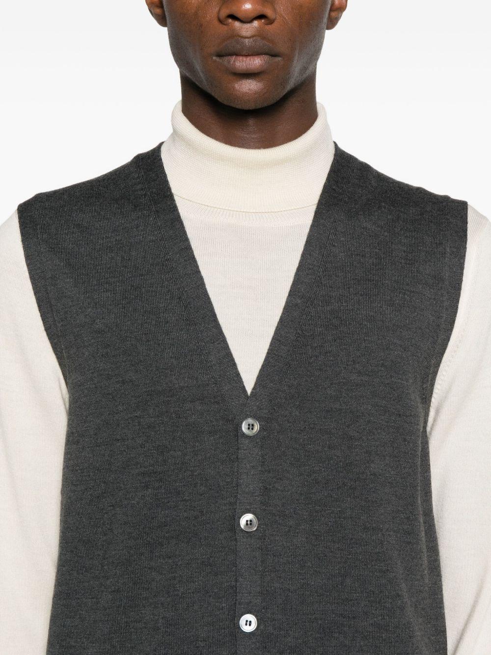 GRAN SASSO Cardigan smanicato in lana merino 