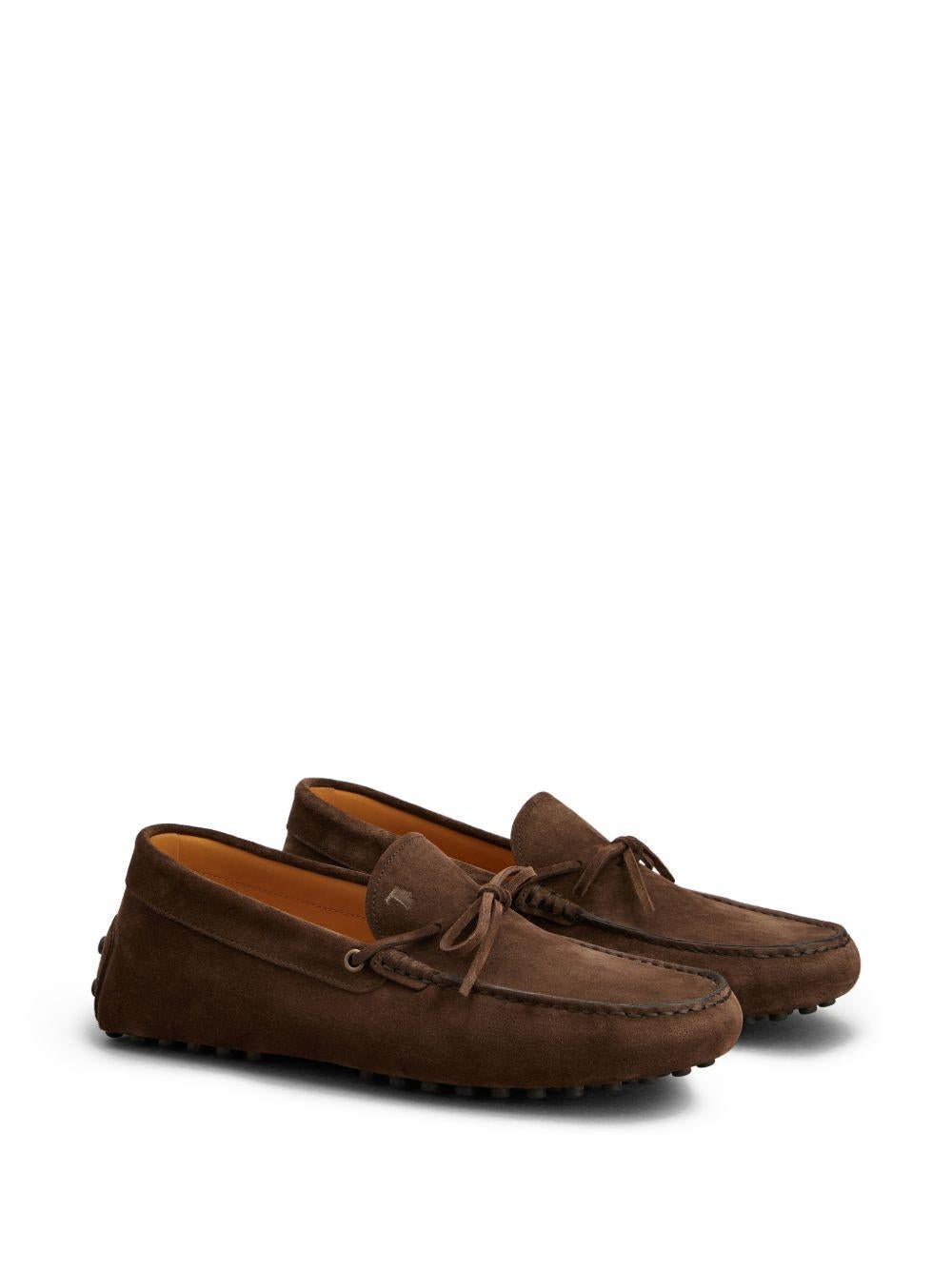TODS Mocassini marroni in pelle scamosciata 